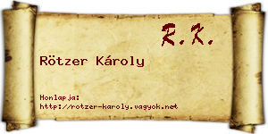 Rötzer Károly névjegykártya